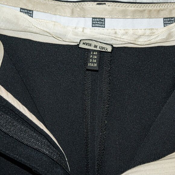 MARITHE FRANCOIS GIRBAUD Size 26 Crop Trouser Pants in Black Made in Italy - Picture 2 of 6